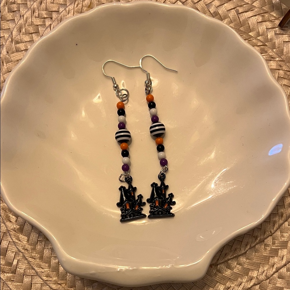 Chic Halloween Beaded Dangle Earrings